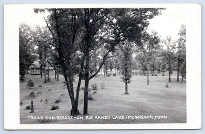 McGregor Minnesota Trails End Resort Big Sandy Lake Cabin c1950 MN RPPC Postcard
