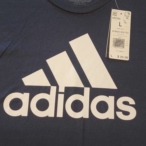 Adidas Amplifier Tee Donna Grande Blu Navy Maglietta Manica Corta Logo Nuova - Foto 3 di 10