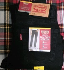   Levi's 511 Youth Boys Slim Flex Stretch Jeans Black Size 6 Reg NWT