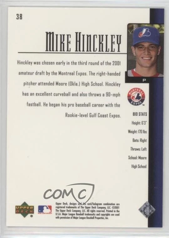 2001 Upper Deck Prospect Premieres Star Mike Hinckley Michael #38 Rookie RC - Image 2 of 2