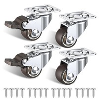 MöBelrollen 25Mm Lenkrollen Mit Bremsen Gummirollen FüR MöBel Klein 40Kg Set