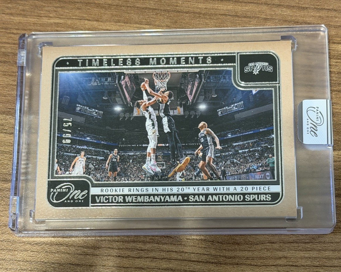 2024-25 Panini One and One Victor Wembanyama Timeless Moments # /99 Spurs TM-VWS