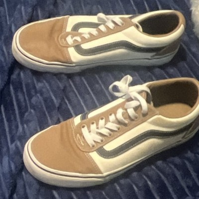 VANS Old Skool Men's Low Top Lace Up Colorblock Sneakers Beige White Gray