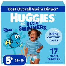 Huggies Little Swimmers Disposable Swim Diapers Size 5-6 32 Lbs 17 Ct