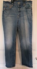 Gap Cheeky Straight High Rise Jeans Women  s 30 10R Medium Wash Cropped