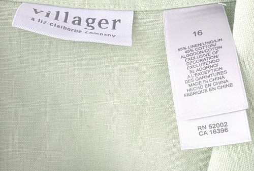 Blusa vintage a medida Villager talla 16 ligera mezcla de lino carrera de verano - Imagen 4 de 8