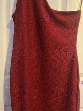 New Bnwt Next red lace one shoulder evening dress size 14