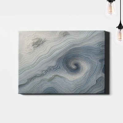 Abstract coastal topographic contour pattern Canvas Print modern map line design