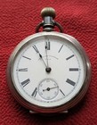 Waltham Seiko 14 Size Pocket Watch Silver Case Vintage Working Japan Made