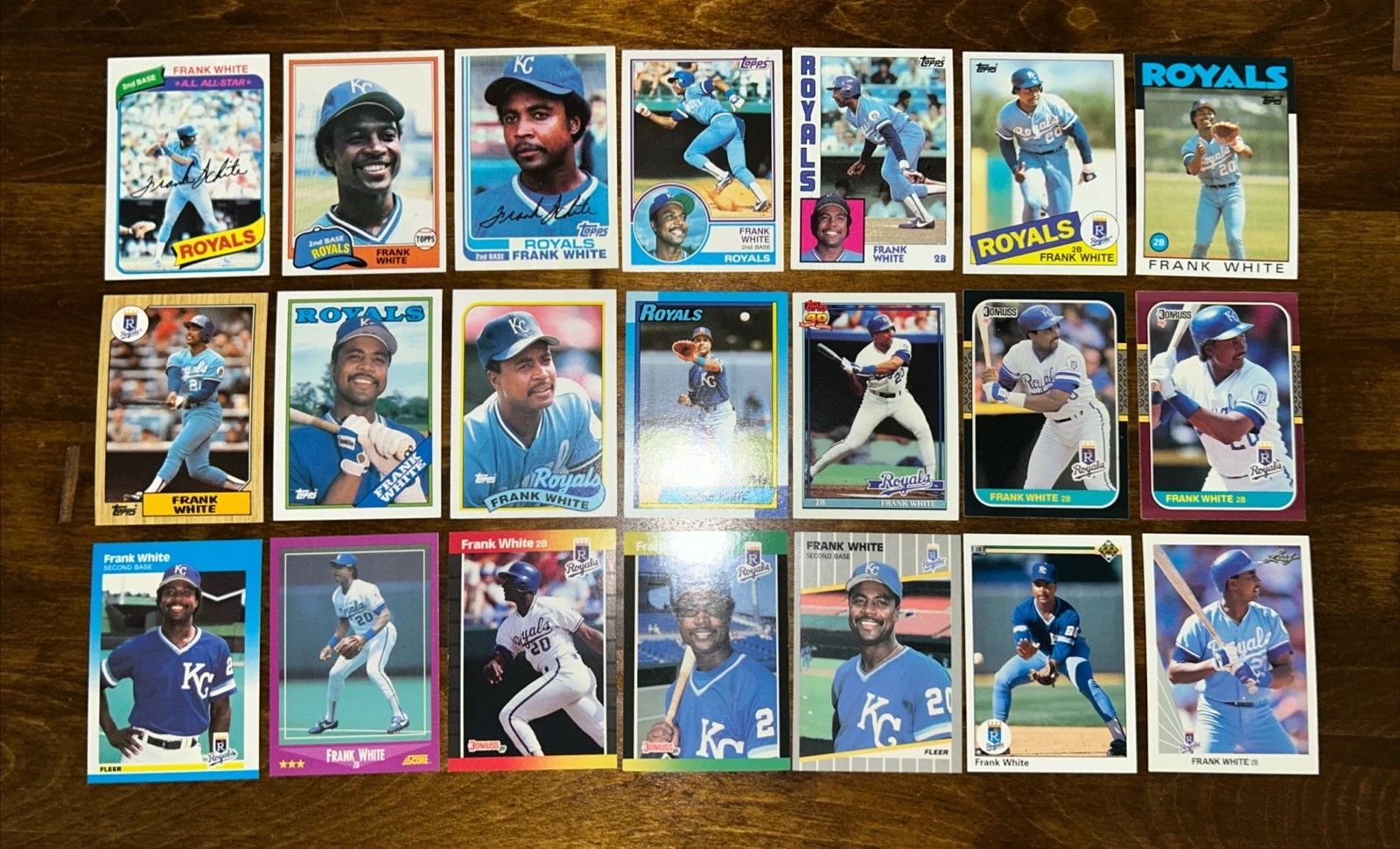 (21) Frank White Collection Topps 1980 - 1991 Plus Other Royals