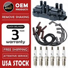 ✅OEM Ignition Coil + Iridium Spark Plug + Wires For Chevy Pontiac 3.5/3.9L UF434