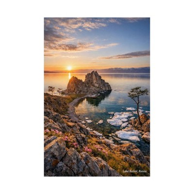 Lake Baikal Poster | Lake Baikal Landscape Matte Vertical Print