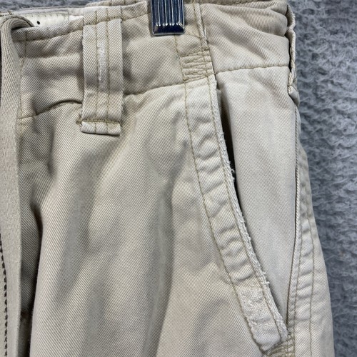 Abercrombie Fitch Cargo Shorts Youth 12 Brown Drawstring Pockets Y2K Distressed - Picture 6 of 14