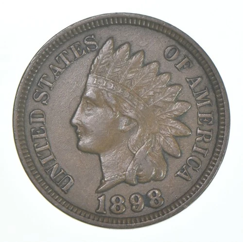 XF 1898 Indian Head Copper Cent Penny - High Grade Sample *4076