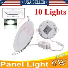 10x 6W Round Cool White LED Recessed Ceiling Panel Down Light Bulb Lamp Fixture