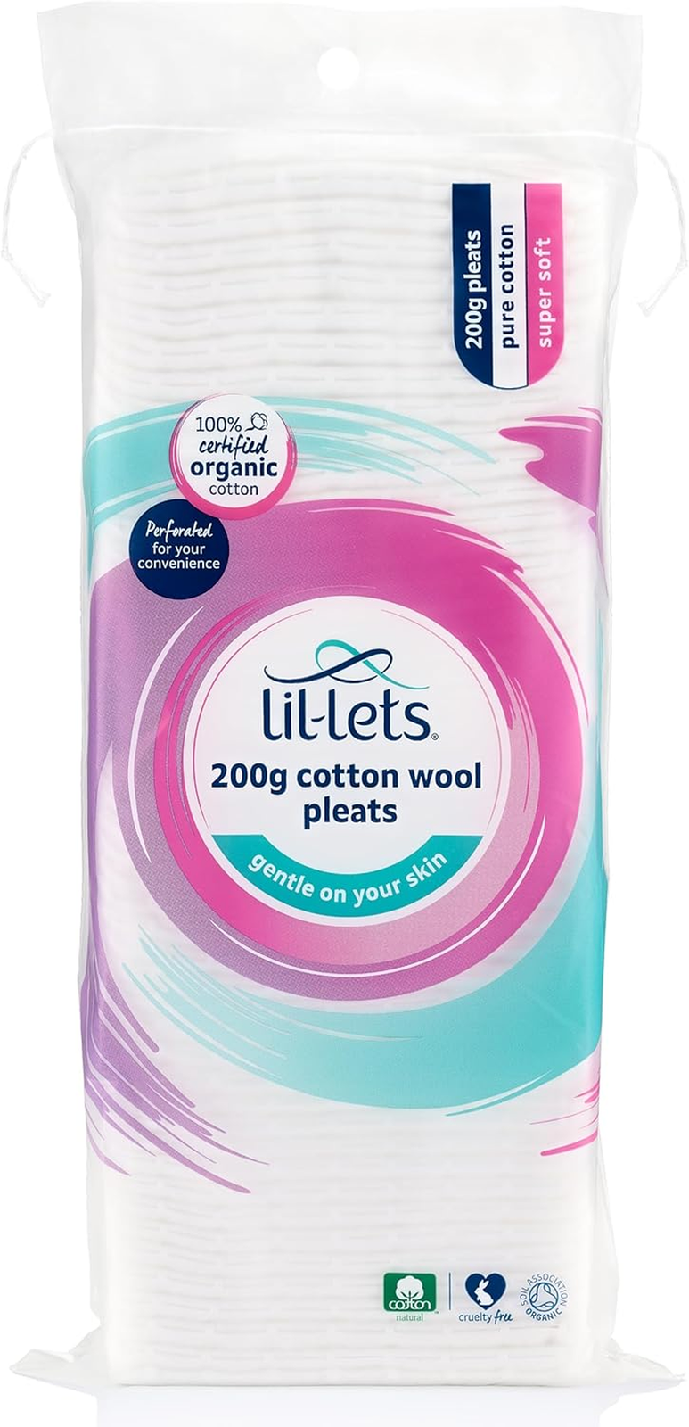 Cotton Wool Pleats, 200G, Certified Organic, 100% Pure Cotton Wool, Soft and Abs