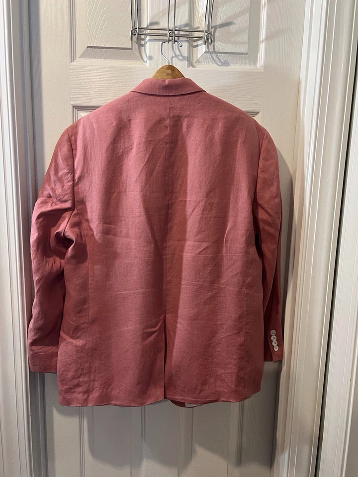 Jaqueta Blazer Lauren Ralph Lauren Masculina 100% Linho Salmão Tamanho 48R - Imagem 2 de 4