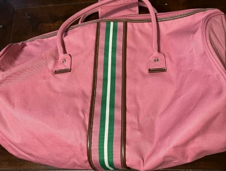 Vintage Tommy Hilfiger Duffle Bag Pink  21x12 Weekender Carry-on  - Image 3 of 4