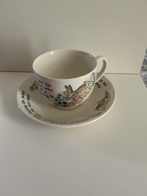 Wedgewood Bone China Peter Rabbit von Beatrix Potter Tasse & Untertasse Set ohne Verpackung