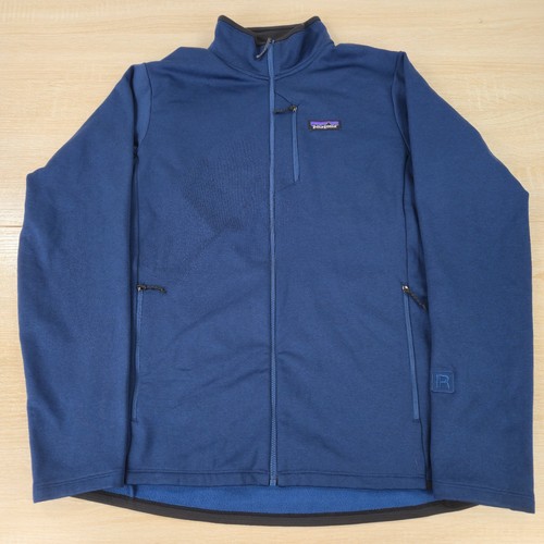 Men's M Patagonia R1 Daily Jacket Long Sleeve Full Zip Blue Hiking Trail Pocket