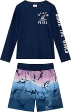 OSHKOSH Boys' Swimsuit Trunk and Rashguard Set Size 2T 3T 4T 5T
