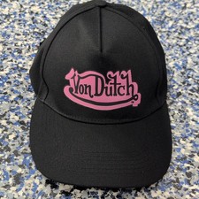 Von Dutch Black Baseball Cap Pink Logo Design...