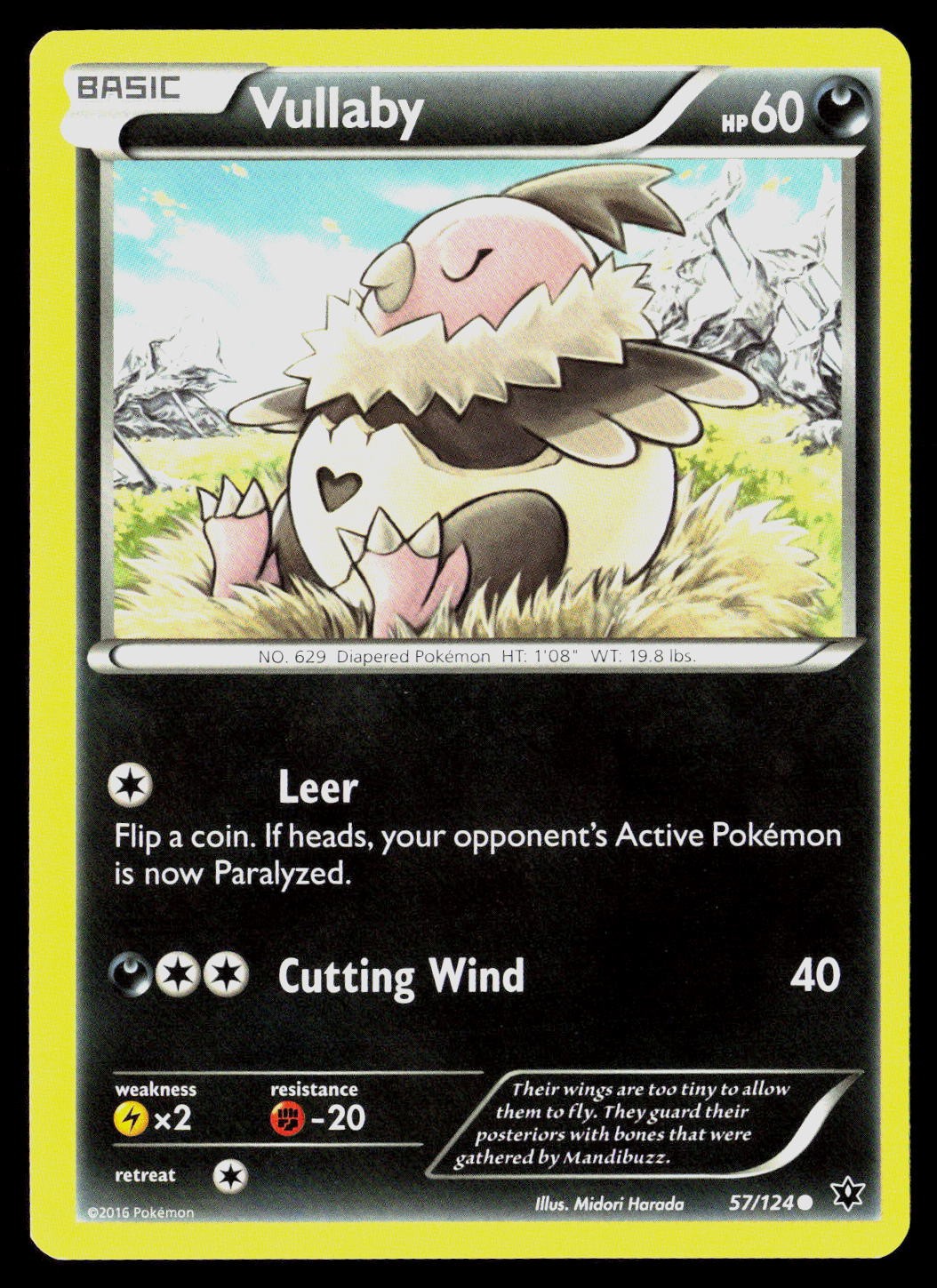 Vullaby 57/124 Midori Harada Common Fates Collide Pokemon LP