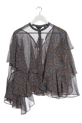 TED BAKER Langarm-Bluse Damen Bluse Gr. DE 34 khaki-blau-creme Casual-Look