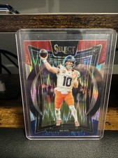 2024 Panini Select - Concourse Bo Nix #30 Red & Blue Shock Prizm (RC)