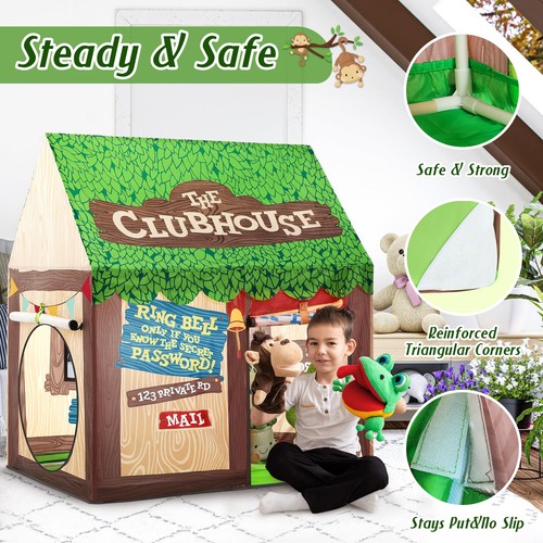 Kids Play Tent Indoor | Clubhouse with Roll-up Door & Windows | Toddler Fun - Picture 4 of 6