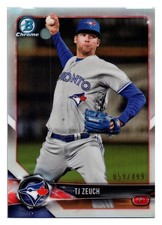 #BCP56 T.J. Zeuch #/499 2018 Bowman Chrome Prospects Refractor