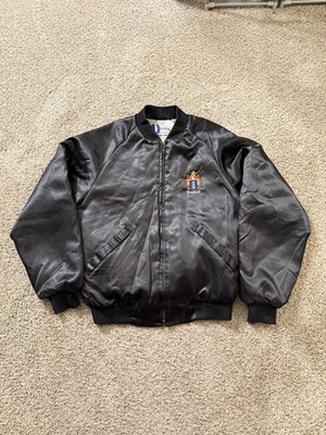 Vintage 80s Embroidered Satin Bomber Jacket by Dunbrooke England UK Men s Large