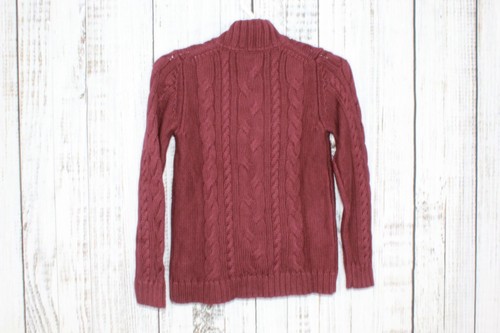 LL Bean Women's Double L Cable Sweater Zip Cardigan Red Size Medium - Picture 7 of 10