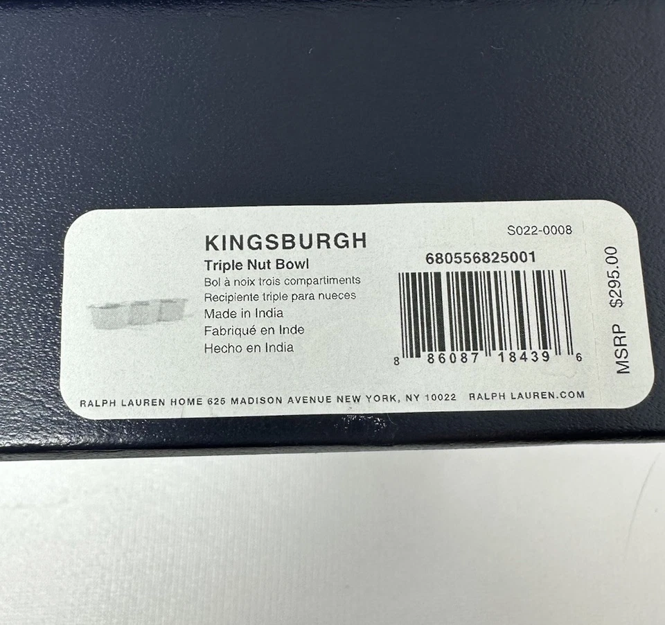 Ralph Lauren 镀银三坚果碗 Kingsburgh 全新 带盒 MSRP $295 — 第 2/4 张图片