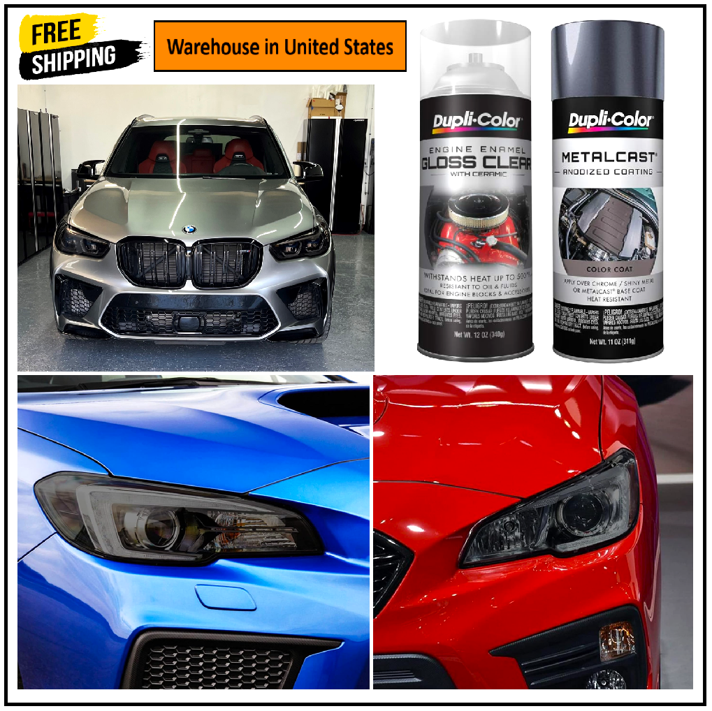 Black Smoke Lens Headlamp Headlight Spray Paint +Gloss Clear