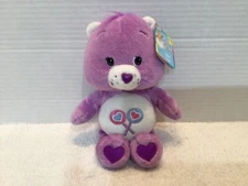 2003 Care Bears Share Bear Plush Purple Lollipops 8" NWT