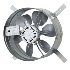 14 In. Single Speed Gable Mount Attic Ventilator Fan with Adjustable Thermostat,
