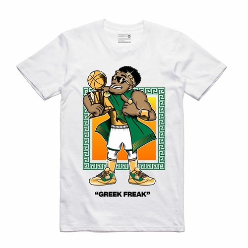 Maillot De Basket The Greek Freak 34 - Giannis Antetokounmpo Bucks Blanc/noir - Taille S à 2XL