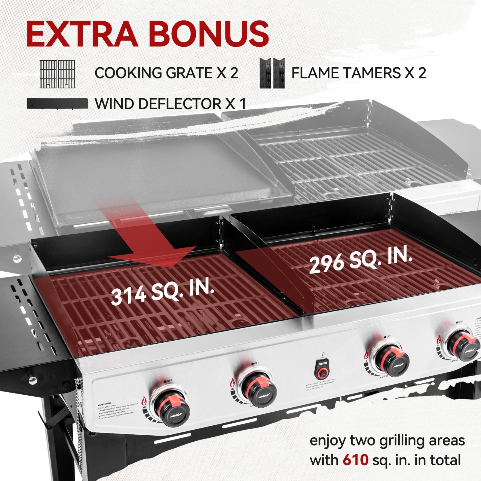 Royal Gourmet Propane Gas Grill and Griddle Combo with An Set of Grilling Gear