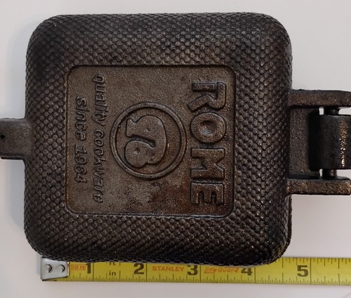 🔥🥧Rome Pie Iron Square Cast Iron Camping Cooker Pan 4" x 28" - Picture 12 of 13