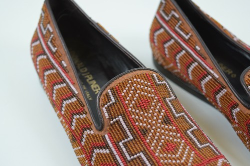 Donald J Pliner Italy Size 8 Aryn Women's Mosaic Beaded Loafer Slip-on Shoe - Picture 3 of 12