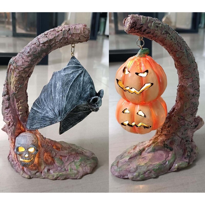 Realistic Scary Black Bat Light for Home Decor DIY Wall Pendant