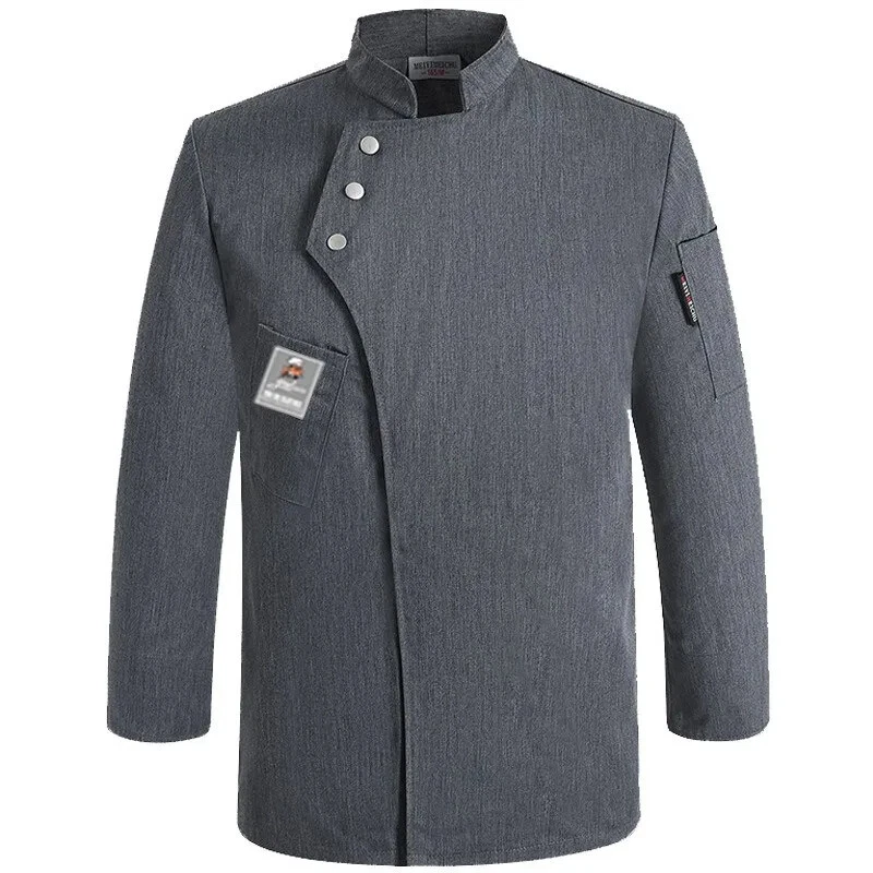 Uniforme de chef transpirable de manga corta para hombre, panadería y restaurante occidental Foto 3 de 4