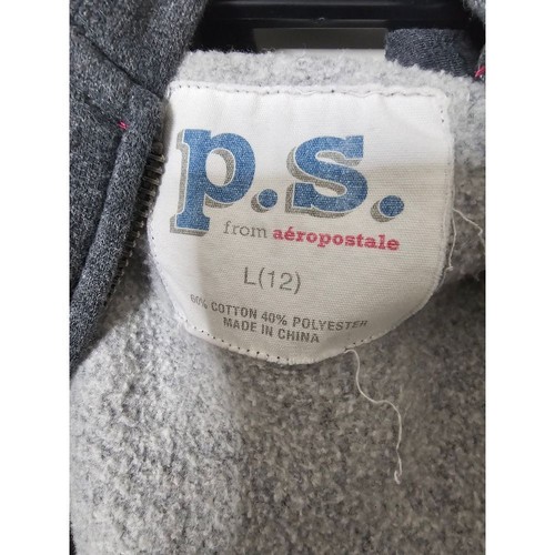 Aeropostale Gray Sweatshirt with Pink Embroidered Logo Casual Pullover L(12) - Picture 3 of 3
