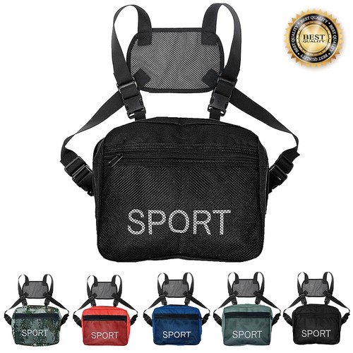 Mens Chest Rig Bag Front Kit Pack Vest Hip Hop Streetwear Sports Shoulder Pouch - 第 1/14 張圖片