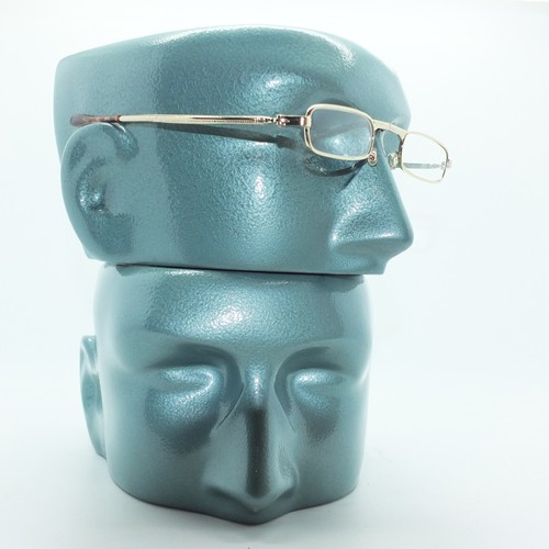 Folding Reading Glasses Petite Small Gold Frame Lightweight Lens Strength +2.50 - Picture 2 of 4