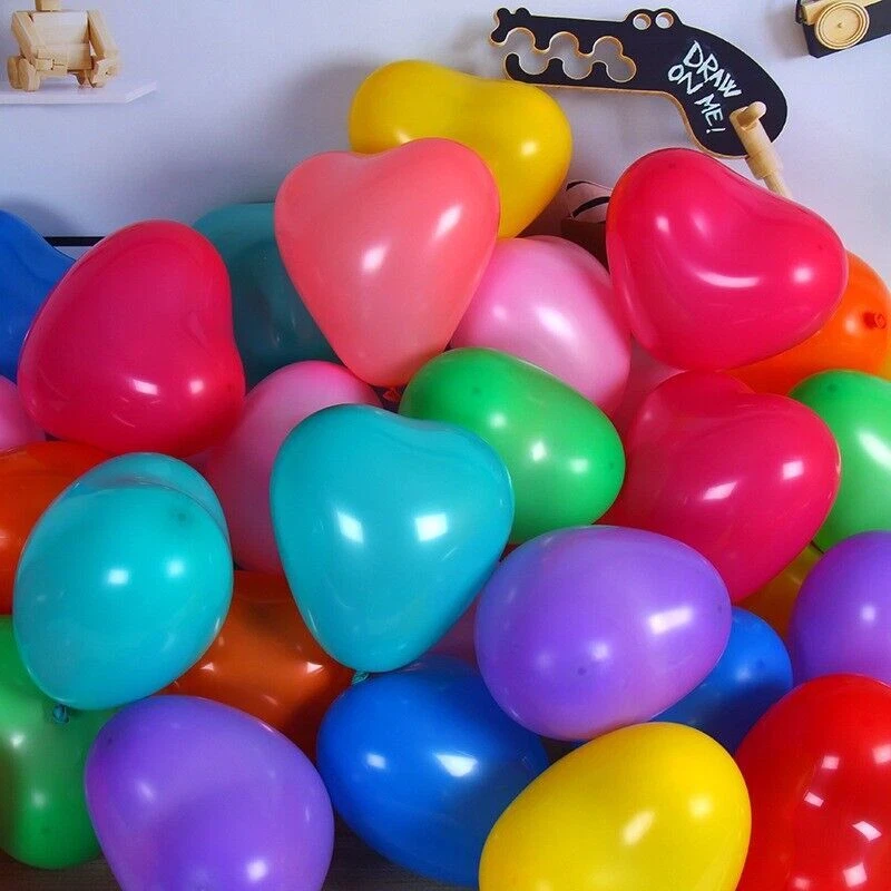 Globos en forma de corazón 10" biodegradables boda aniversario fiesta globo decoración Reino Unido Foto 3 de 4