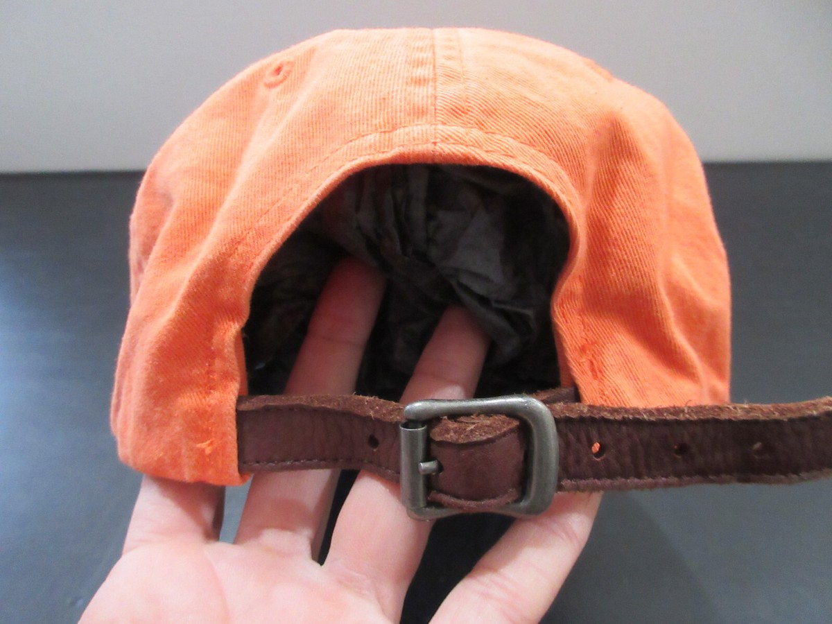 VINTAGE Ralph Lauren Polo Hat Cap Strap Back Orange Blue VINTAGE Ralph Lauren Polo Hat Cap Strap Back Orange Blue