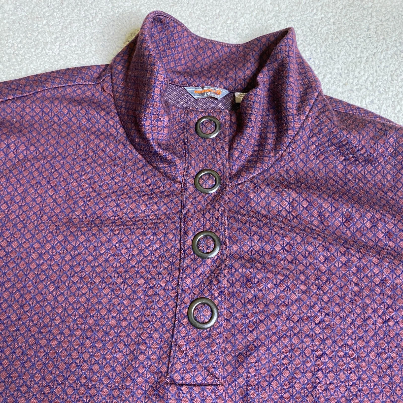 merrell mockneck snaps long sleeve outdoor shirt
