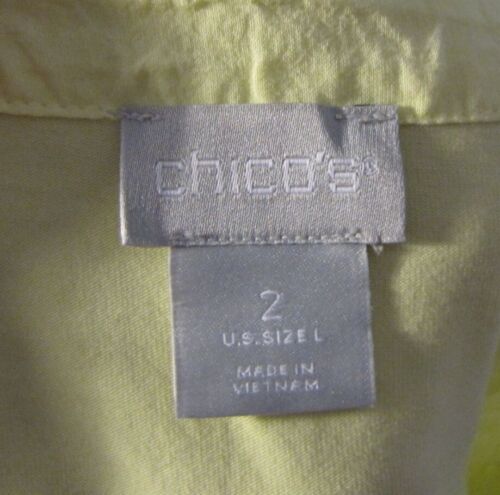 Chico's 2 (L) Yellow Knit Shirt Top Tee With Eyelet Sleeves - Picture 3 of 3